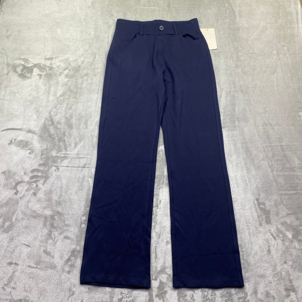 AFITNE Navy Blue Straight Leg Dress Pants Womens XS 606/29 Stretch Workwear NWT